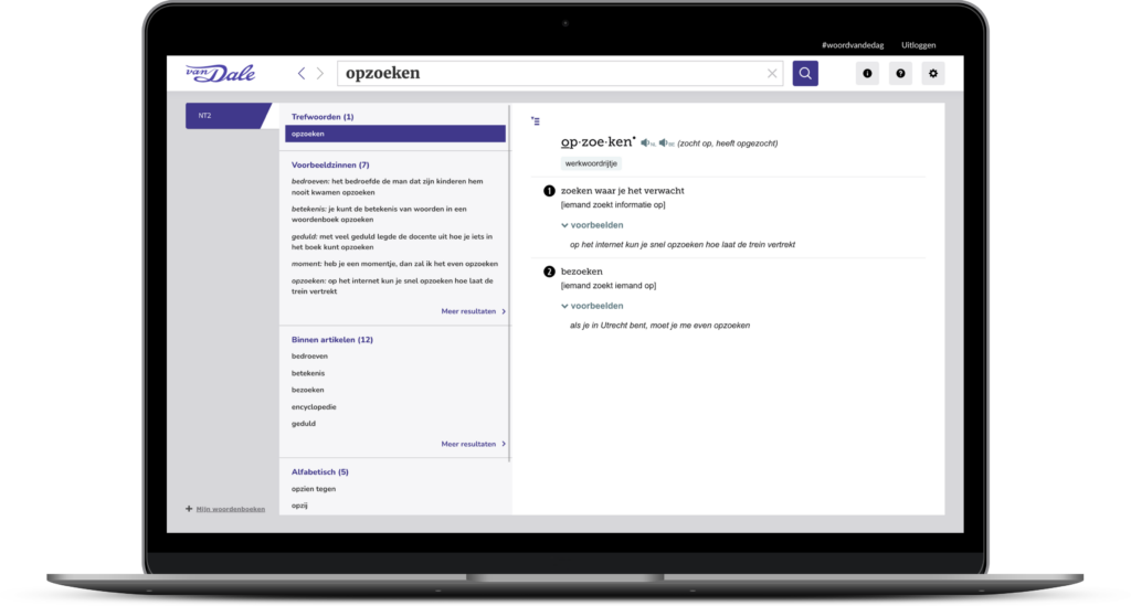 Van Dale Online Nederlands als tweede taal - NT2 - LOWAN