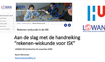 Aan de slag met de handreiking ‘Rekenen/wiskunde op de ISK’ - LOWAN